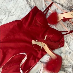 🌹(TWENTYONE) Deep Red Mini Dress